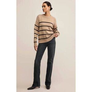 NEW Z SUPPLY boyfriend striped sweater in biscuit